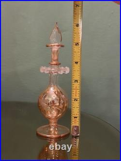 Lot Of 4 Vintage Crystal And blown Glass Perfume Bottles