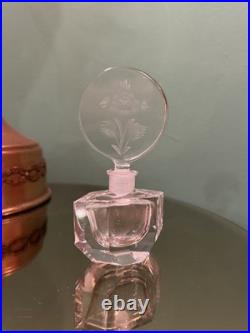 Lot Of 4 Vintage Crystal And blown Glass Perfume Bottles