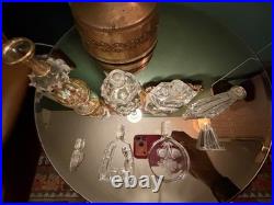 Lot Of 4 Vintage Crystal And blown Glass Perfume Bottles