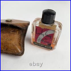 Lot Of 5 Vintage Antique Set Of Perfume Bottles England Leather Wood Cases