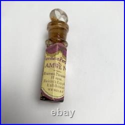 Lot Of 5 Vintage Antique Set Of Perfume Bottles England Leather Wood Cases