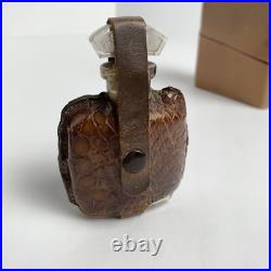 Lot Of 5 Vintage Antique Set Of Perfume Bottles England Leather Wood Cases