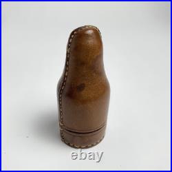 Lot Of 5 Vintage Antique Set Of Perfume Bottles England Leather Wood Cases