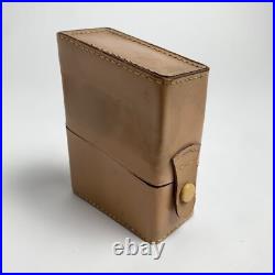 Lot Of 5 Vintage Antique Set Of Perfume Bottles England Leather Wood Cases