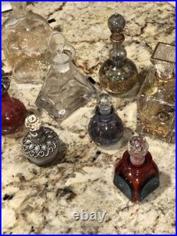 Lot Of 8 Vintage Italian Crystal Perfume Jars