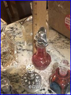 Lot Of 8 Vintage Italian Crystal Perfume Jars