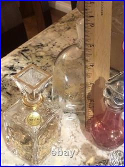 Lot Of 8 Vintage Italian Crystal Perfume Jars