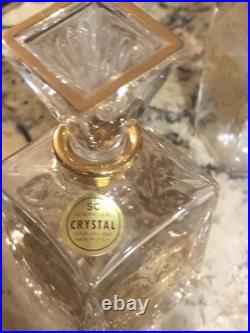 Lot Of 8 Vintage Italian Crystal Perfume Jars