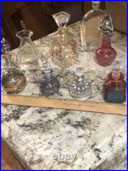 Lot Of 8 Vintage Italian Crystal Perfume Jars