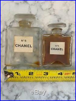 Lot of 2 Rare Chanel No 5 Perfume Bottles Vintage