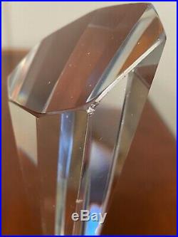 Lot of 3 Vintage UNUSED Multi-Faceted Tall, Heavy Crystal Glass PERFUME BOTTLES