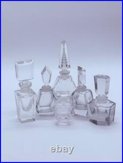 Lot of 6 Vintage Crystal & Glass Art Deco Perfume Bottles Lot of 6 Vintage Crystal & Glass Art Deco Perfume Bottles