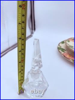 Lot of 6 Vintage Crystal & Glass Art Deco Perfume Bottles