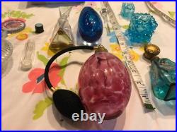 Lot of 7 Vintage Art Glass, Crystal Perfume Bottles W. Germany, CZECHO, MAYTUM