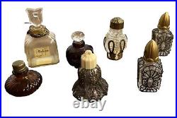 Lot of 7 Vintage Assorted Glass Perfume Bottles Tiny