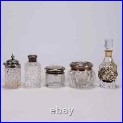 Lot of 8 Antique, Vintage Sterling Silver Vanity Jarsand Perfume Bottles Grt. Cnd