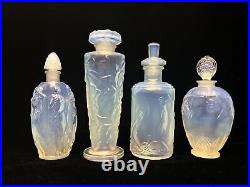 Lot of Four (4) Small Vintage Opalescent Sabino Perfume Bottles