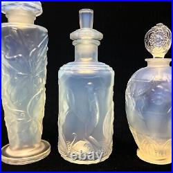 Lot of Four (4) Small Vintage Opalescent Sabino Perfume Bottles