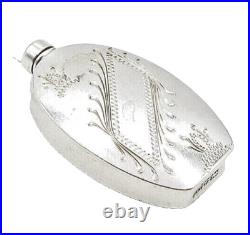 MEXICO 925 Sterling Silver Vintage Shiny Etched Perfume Bottle (OPENS) TR1555