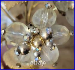 MINT VTG 1950s IRICE Cut Crystal Gold Perfume Bottle Jeweled Ormolu Topper WORKS