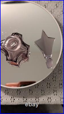 MINT! -Vintage Art Deco Pink Glass Perfume Bottle Star Stopper Czech Style