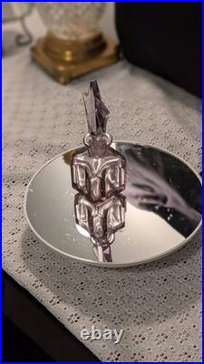 MINT! -Vintage Art Deco Pink Glass Perfume Bottle Star Stopper Czech Style