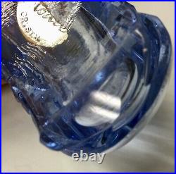 Made In Czechoslovakia Blue Clear Perfume Bottle Dauber Signed Grapes