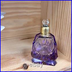 Made In Czechoslovakia Purple Cut Glass Perfume Bottle Stopper Vintage