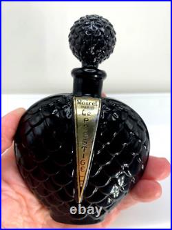 Magical Beauty! Vintage black perfume bottle. Le Prestige by Moiret. 1930