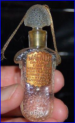 Magnum Caron Nascisse Noir Lalique Glass Perfume Bottle Empty Antique Vintage