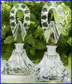 Matching PAIR Vintage Czech Perfume BottlesSignedDaubers IntactRARE6.5 Tall