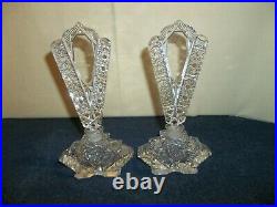 Matching Pair of Antique/ Vintage Art Deco Perfume Bottles Cut Glass Crystal