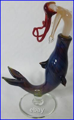 Milon Townsend Mermaid Red Head Perfume Bottle Blown Glass Vintage 1999 RARE