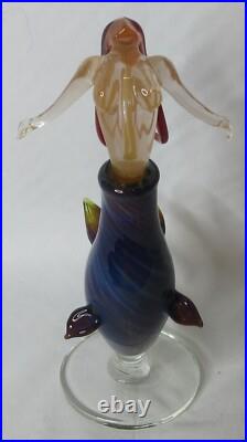 Milon Townsend Mermaid Red Head Perfume Bottle Blown Glass Vintage 1999 RARE
