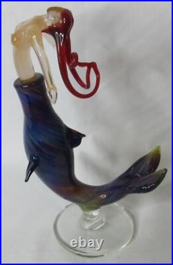 Milon Townsend Mermaid Red Head Perfume Bottle Blown Glass Vintage 1999 RARE