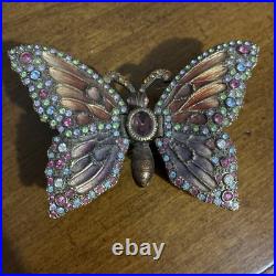 Monet Perfume Bottle w Stopper NEW in Box +Monet Butterfly Figurine Rhinestones