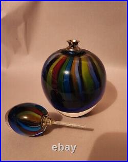 Murano Hand Blown Vintage Italian Glass Perfume Bottle. Beautiful Colors
