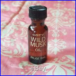 NEW Vintage Coty Wild Musk Perfume Oil 1/2 fl oz Bottle 100% Full RARE Original