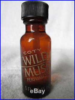 NEW Vintage Coty Wild Musk Perfume Oil. 5 oz FULL Bottle INCLUDING Neck RARE