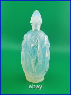 New Vintage Sabino Opalescent Art Glass Perfume Scent Bottle Nudes France