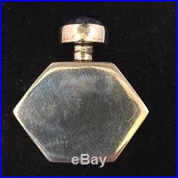 Nice Unique Vintage Sterling Silver Lapis Mexican Flask Perfume Bottle Poison