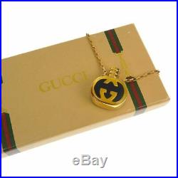 OLD GUCCI GG INTERLOCKING VINTAGE CHAIN NECKLACE GOLD Perfume Bottle 30.7inch