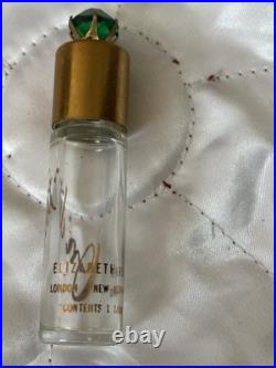 ON DIT Elizabeth Arden Green Jeweled Perfume Bottle- Very Rare- Empty, Vintage