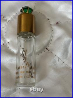 ON DIT Elizabeth Arden Green Jeweled Perfume Bottle- Very Rare- Empty, Vintage