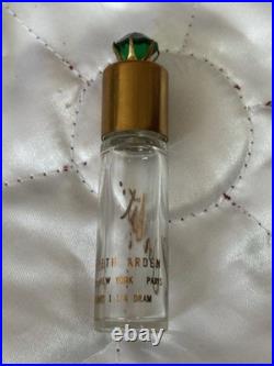 ON DIT Elizabeth Arden Green Jeweled Perfume Bottle- Very Rare- Empty, Vintage