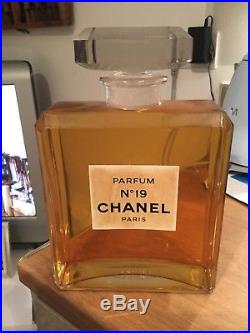 Original Vintage Chanel Number No 19 Glass Factice Perfume Bottle 11 Tall Rare