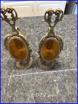 Ormolu Vintage Perfume Bottles 10 One Has Broken Glass Applicator