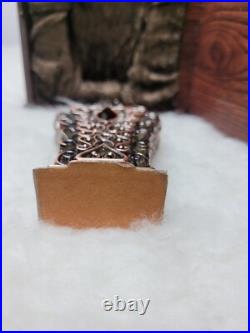 Ornate Filigree Perfume Bottle FULL of Fragrance with Wood Display Box Vintage