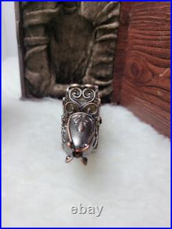 Ornate Filigree Perfume Bottle FULL of Fragrance with Wood Display Box Vintage