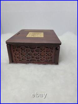 Ornate Filigree Perfume Bottle FULL of Fragrance with Wood Display Box Vintage